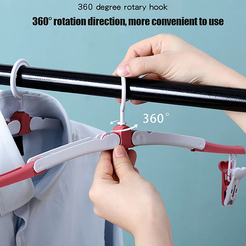 1 Pcs Colorful Travel Hangers Portable Foldable Clothes Hangers Travel Accessories Foldable Baby Clothes Drying Rack