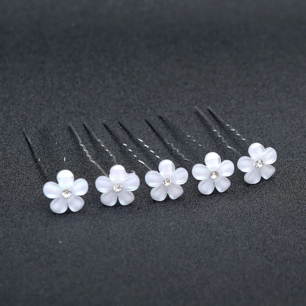 20pcs Elegant Bridal Pearl Hair Sticks with Crystal Floral Accents Wedding Hair Clips for Brides Bridesmaids Hair Sticks