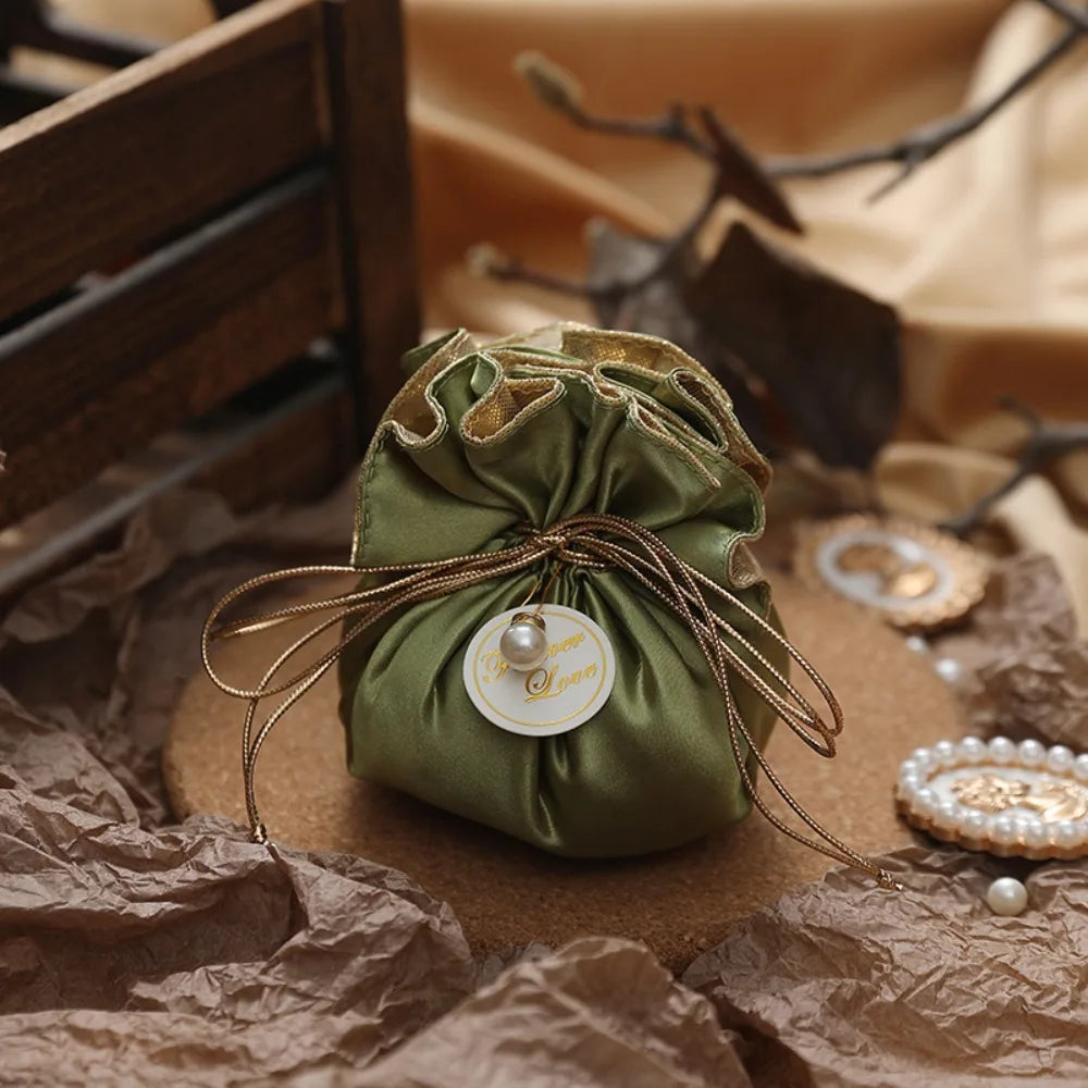 4Pcs Portable Candy Packaging Bags Chinese Style Light Luxury Drawstring Bag Fashion Cloth Velvet Storage Bag Festival