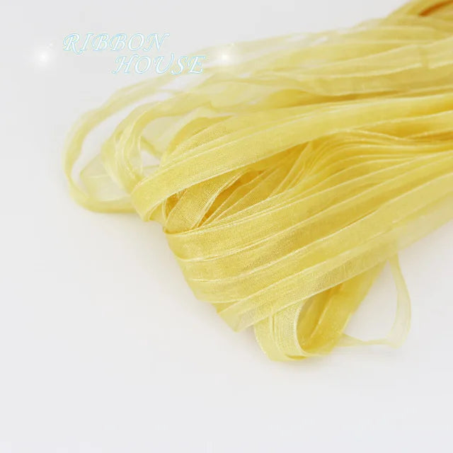 (40 meters/pack) 1/4''(6mm) Organza Ribbons Wholesale Gift Wedding Christmas Decoration Wrapping ribbons Handmade DIY