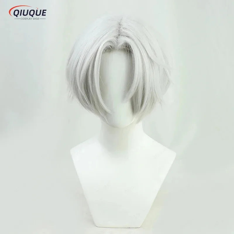 COSda@Anime Tenjiku Izana Kurokawa Cosplay Wig Silver White Heat Resistant Hair Wigs + Wig Cap + Earrings PropsCOSda@