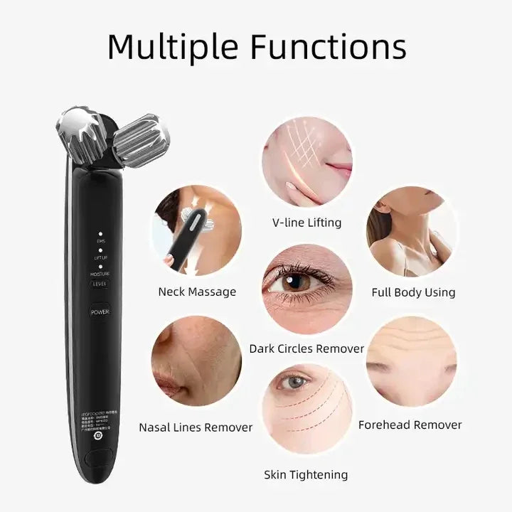 Lifting facial massage vibration roller tightening V-face slimming instrument