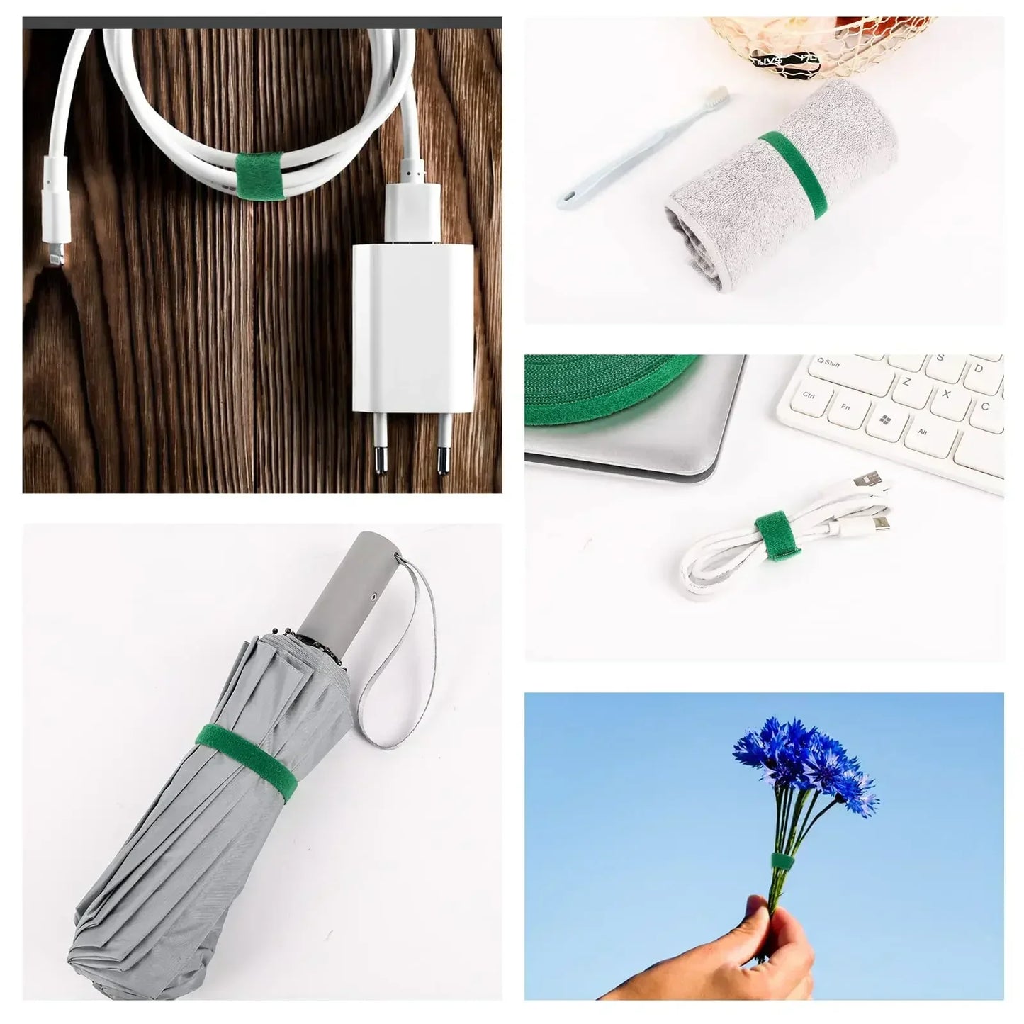 3 Rolls Green Garden Twine Plant Ties Nylon Plant Bandage Garden Hook Loop Bamboo Cane Wrap Support Garden Accessories