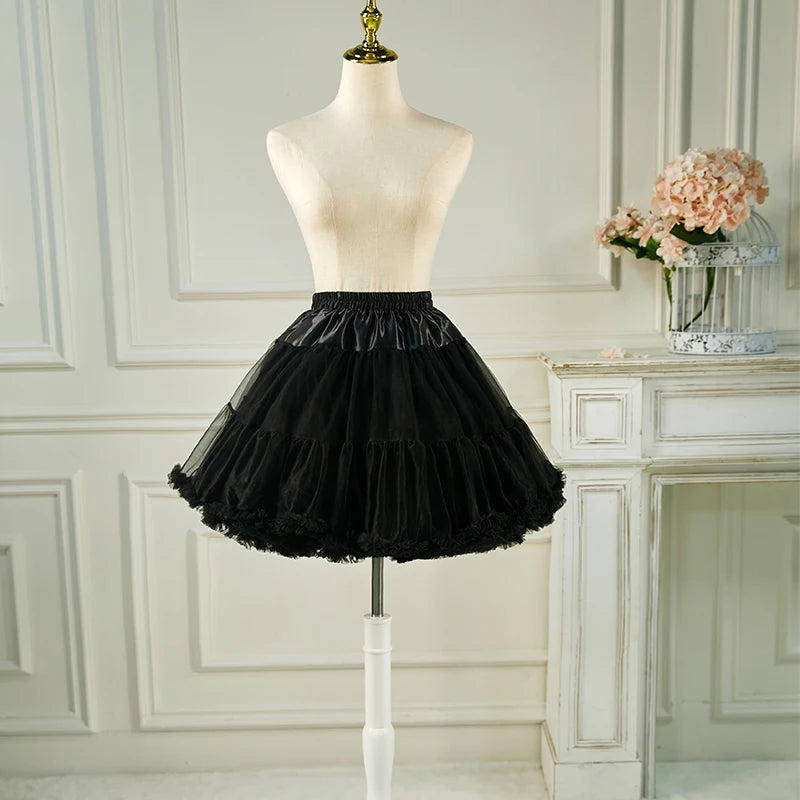 Woman Tutu Skirt Petticoat Crinoline Underskirt Fluffy Pettidress Ladies Puffy Tutu White Luxury Skirt Wedding Dress Bottom Loli