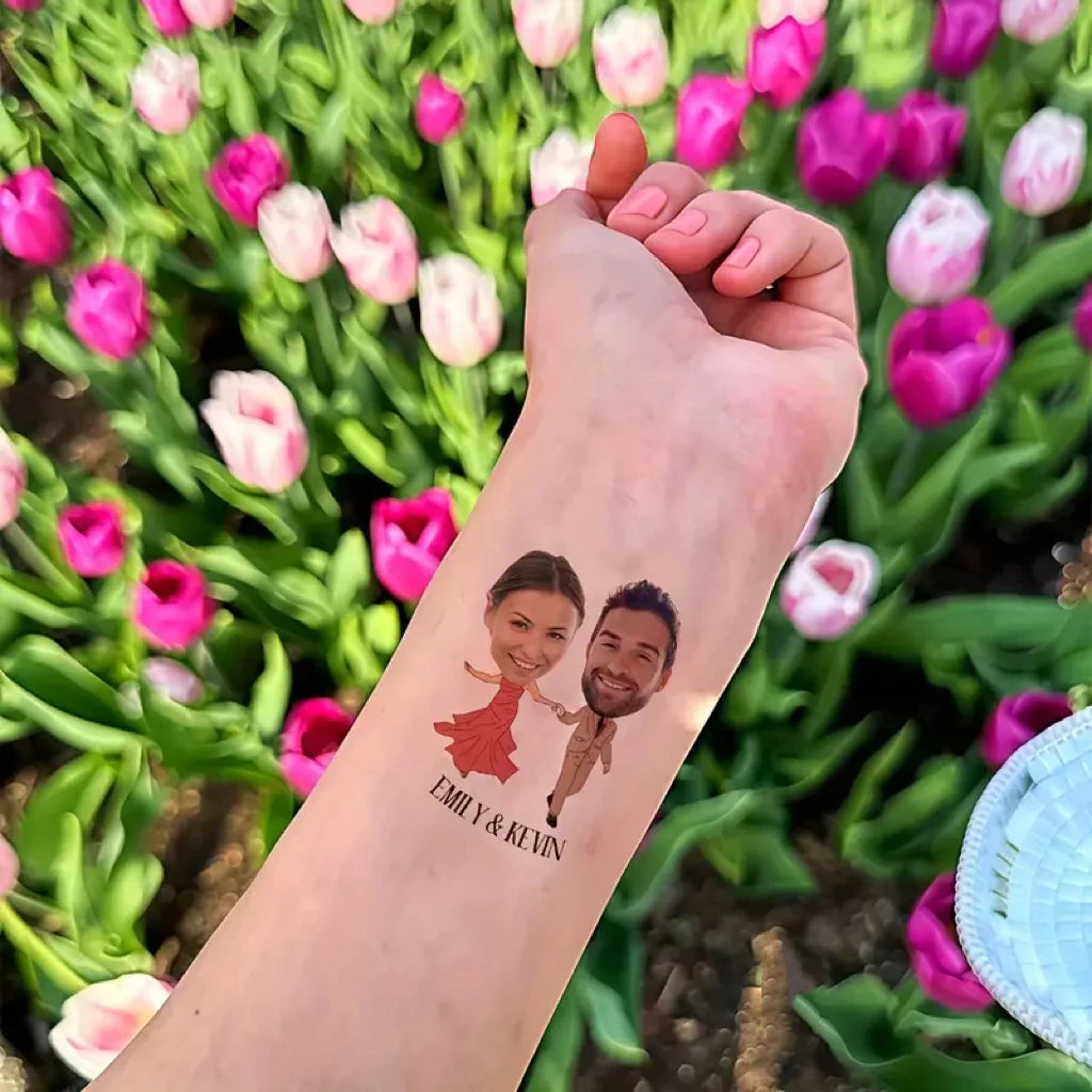 40PCS Customizable wedding temporary tattoo sticker personalized couple lover Proposal Bride groom decoration dressing up marrym