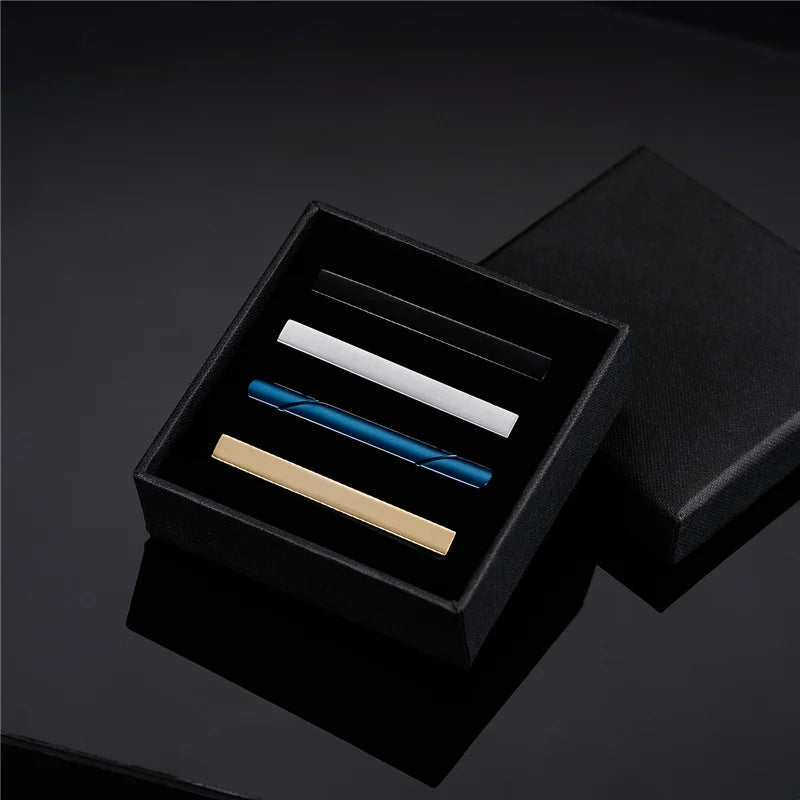 Tie Clip For Men Business Party Minimalist Tie Clips And Cufflinks To Man Shirt Gift Box Jewelry Men's Cuff Man Fashion Lawyer