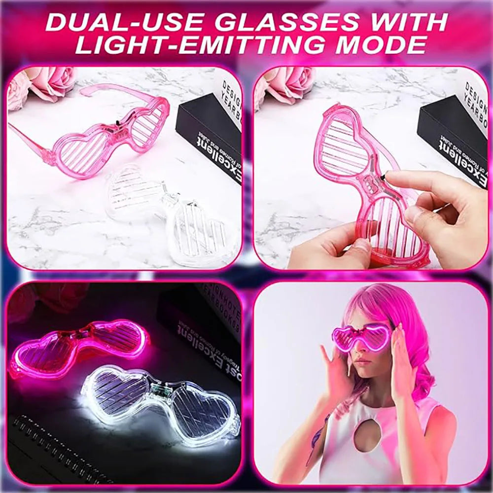 5/10/15/20/30 Pcs Led Neon Party Glasses Light Up Sunglasses Glow in the Dark Glasses for Kids Adults Party Supplies