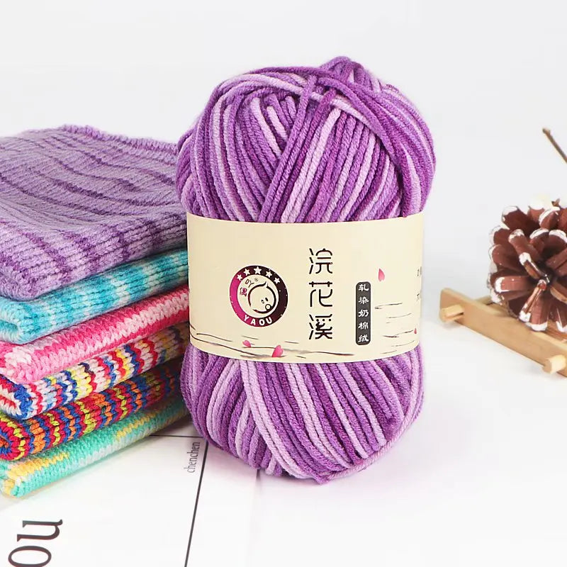 5Strands 2.5mm Colorful Soft Cotton Baby Knitting Wool Yarn Crochet Craft  Crochet Fancy Yarn Hand Knitting Sweater Baby Clothes