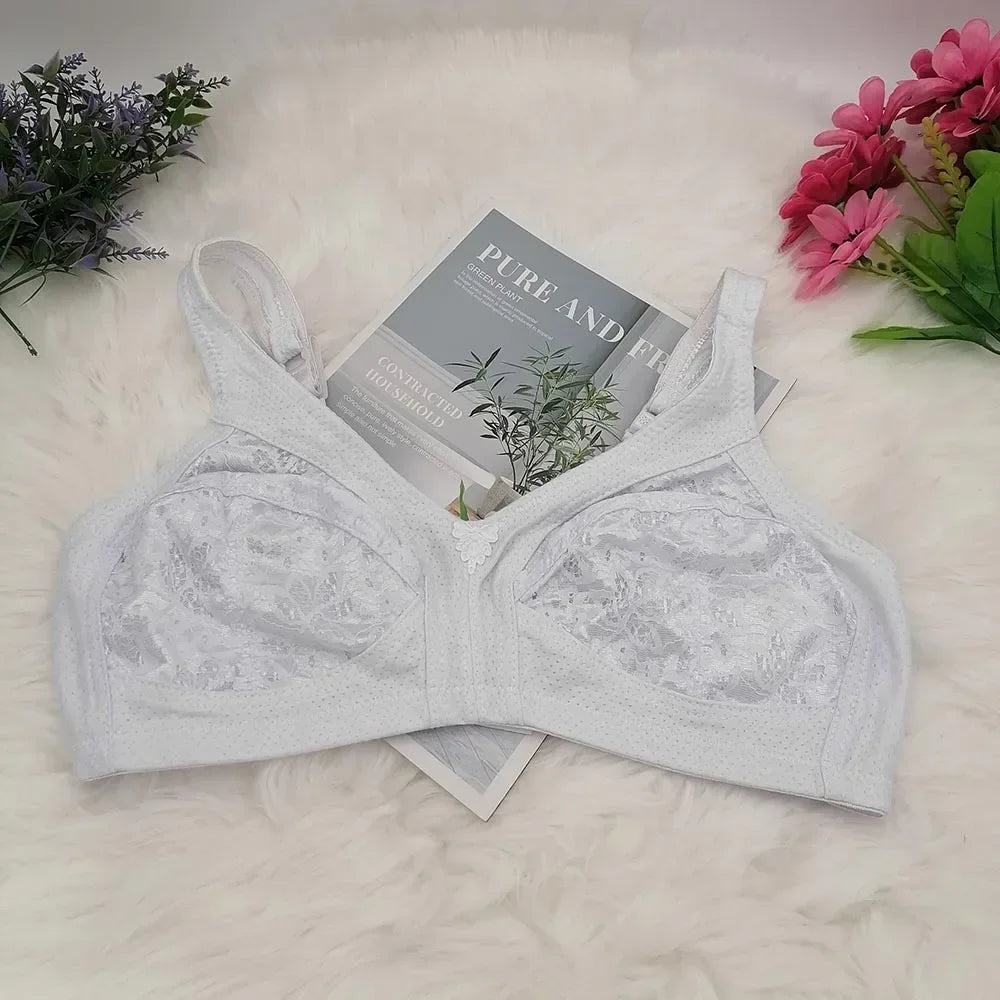 Women's Bra Large Cup C D E F G Lace Embroidery thin Push up Bras Wireless Sexy Lingerie Underwear Bras Top plus size 90-125 C29