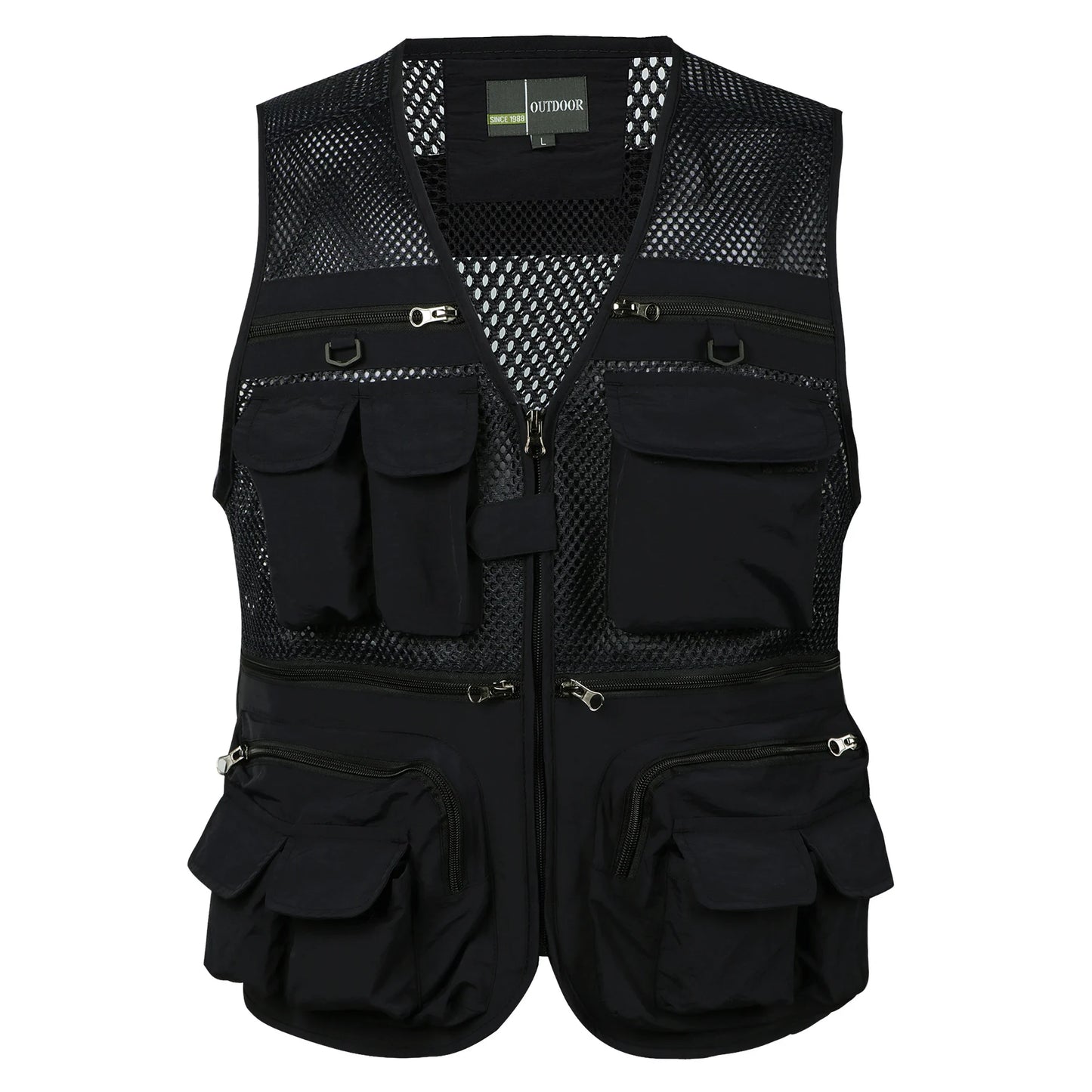 #%Men's Vest Tactical Webbed Gear Coat Summer Photographer Waistcoat Tool Many Pocket Mesh Work Sleeveless Jacket Male