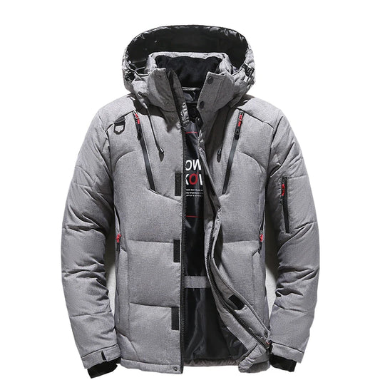 Down Jacket Male Winter Men White Duck Down Jacket Hooded Outdoor Thick Warm Padded Snow Coat Oversize M-4XL
