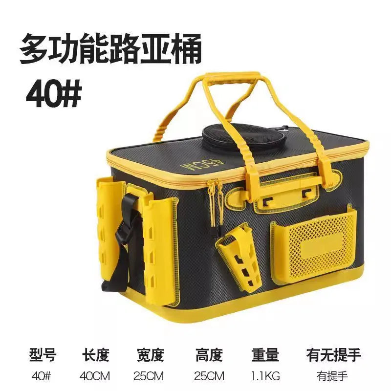 Thickened EVA Fishing Bucket Multi Function Lure Box Live Tank Rod Holder Scratch Resistant Sturdy for Rock Anglers 낚시 버킷