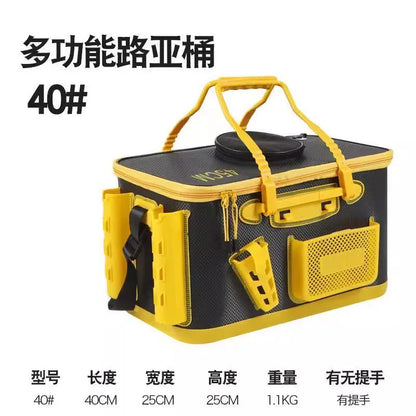 Thickened EVA Fishing Bucket Multi Function Lure Box Live Tank Rod Holder Scratch Resistant Sturdy for Rock Anglers 낚시 버킷