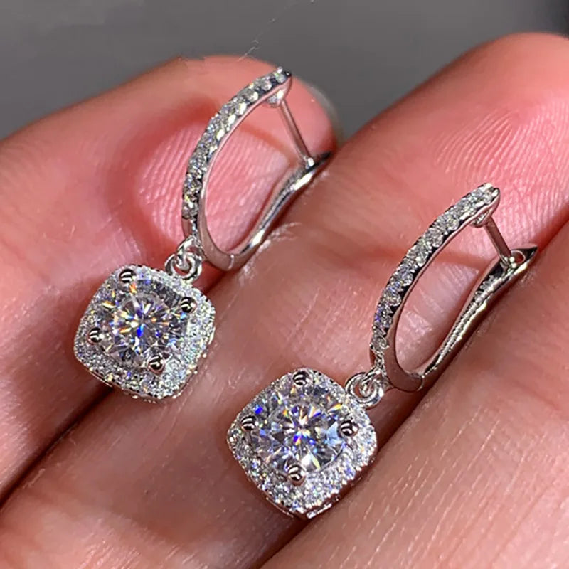 Exquisite Zircon Christmas Snowflake Stud Earrings for Women Shiny Rhinestone Crystal Flowers Earring Christmas New Year Gifts