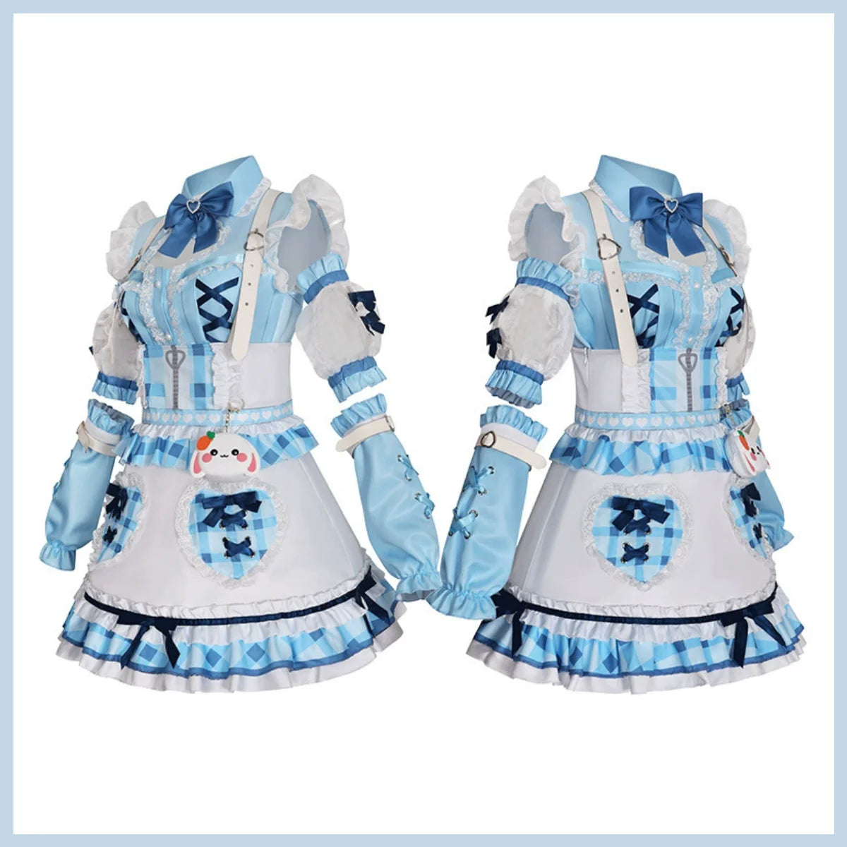 Anime BanG Dream Kurata Mashiro Cosplay Costume Blue and White Lolita Skirt Princess Dress Wig Woman Sexy Birthday Party Suit