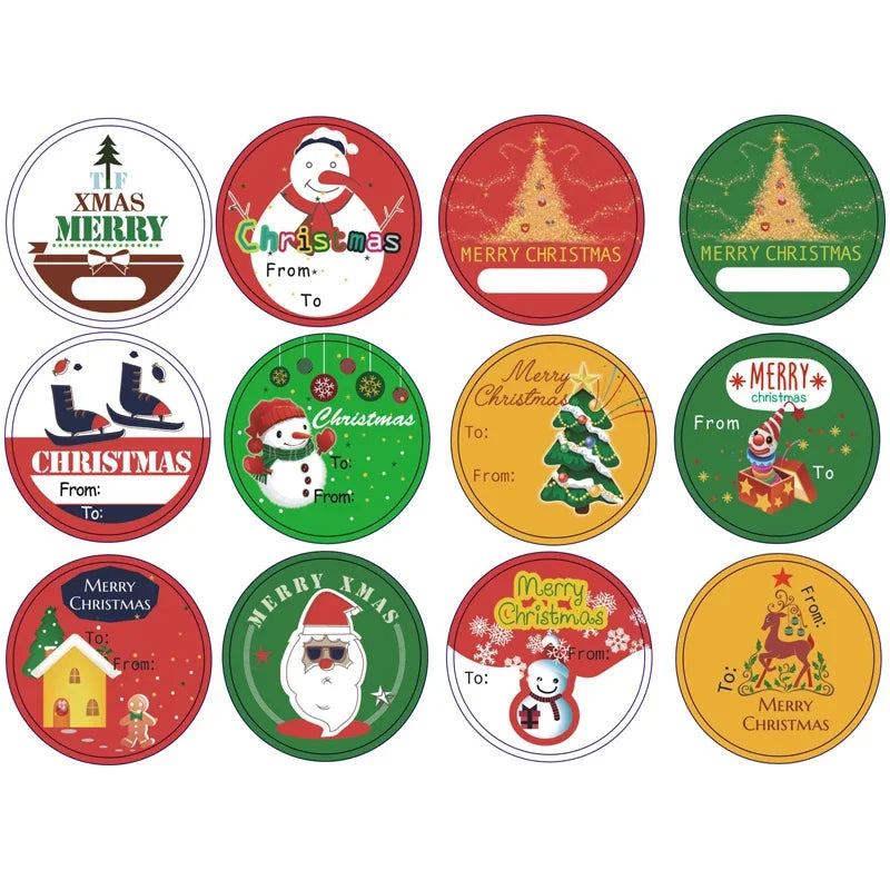 10sheets/lot  Christmas theme kawaii paper adhesive seal sticker gifts sealing sticky decorative  label Gift Sealing Sticker