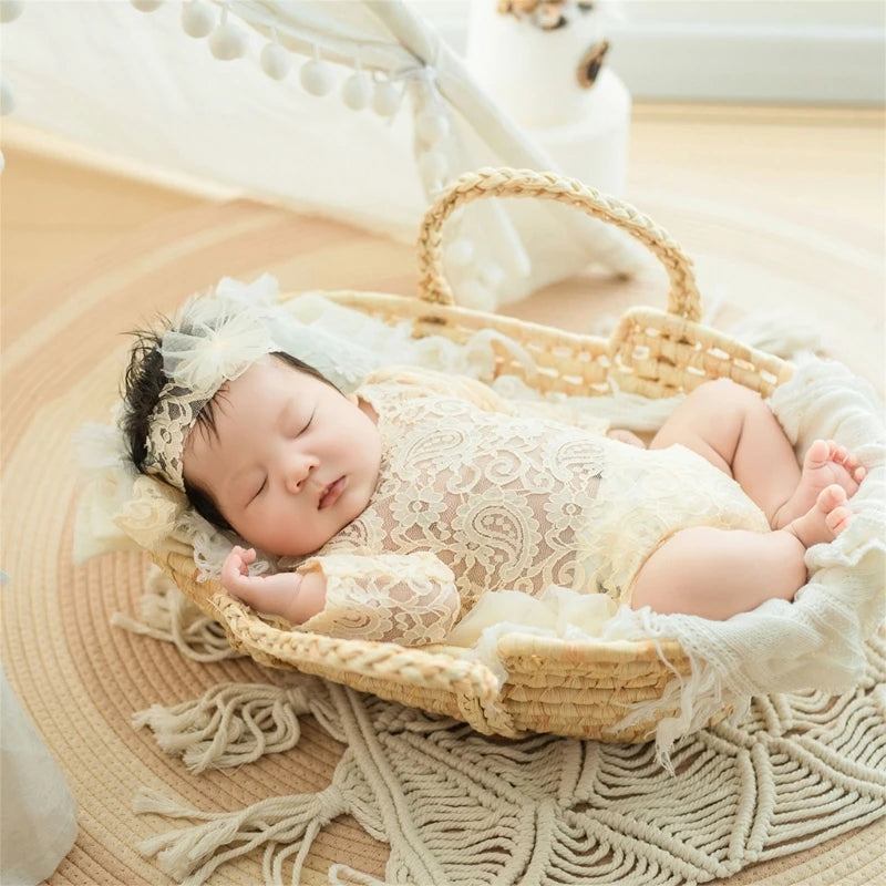 Newborn Toddler Baby Girl Romper Outfit Flower Lace Longsleeve Princess Romper Jumpsuits Tutu Dress Summer Fall Clothes Photo