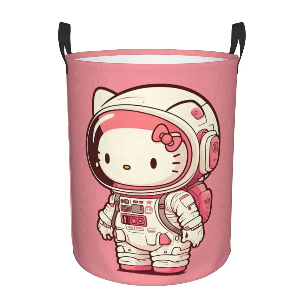 Custom Hello Kitty Laundry Basket Collapsible Large Clothes Storage Bin Cartoon Character Baby Hamper