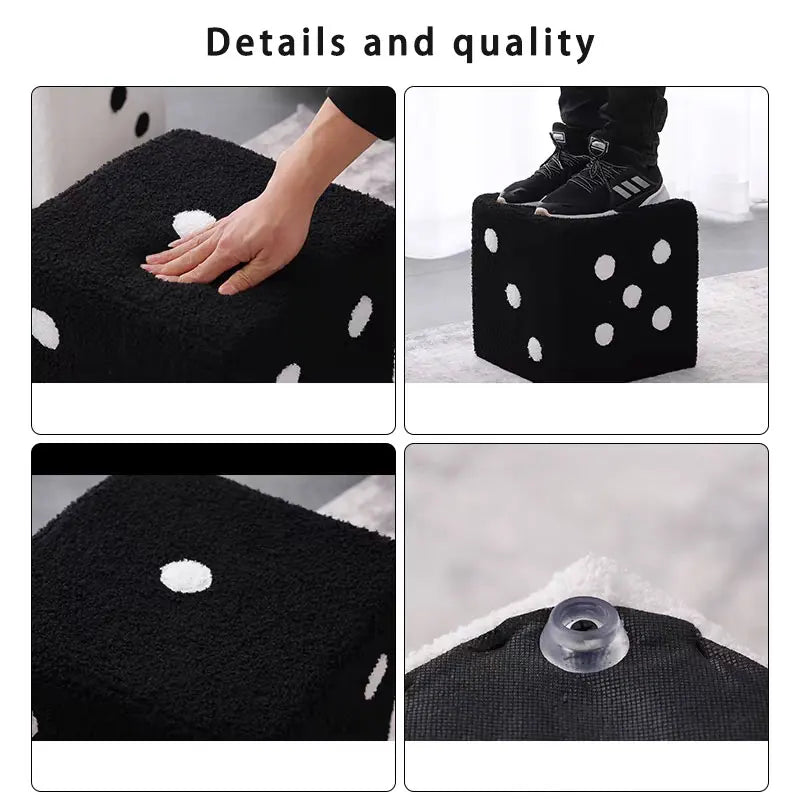 Nordic Solid Wood Frame Shoe Stool Bedroom Ottoman Comfortable Multifunctional Small Stool  High Weight Capacity Low Stool