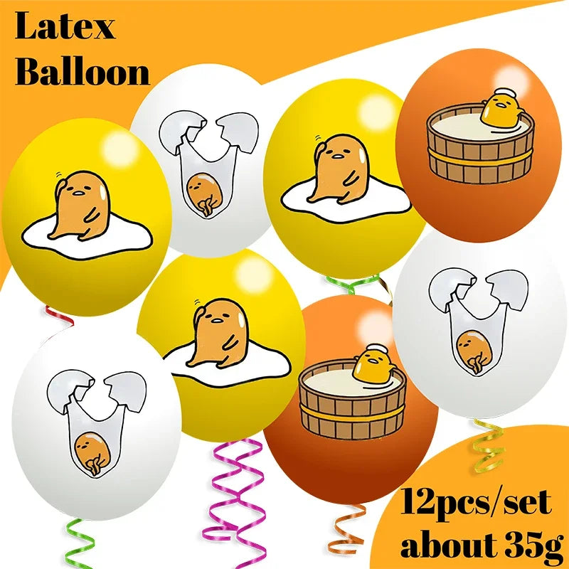Gudetama: An Eggcellent Theme Birthday Party Cutlery Paper Cups Paper Plates Paper Disposable Party Decoration Supplies For Toys