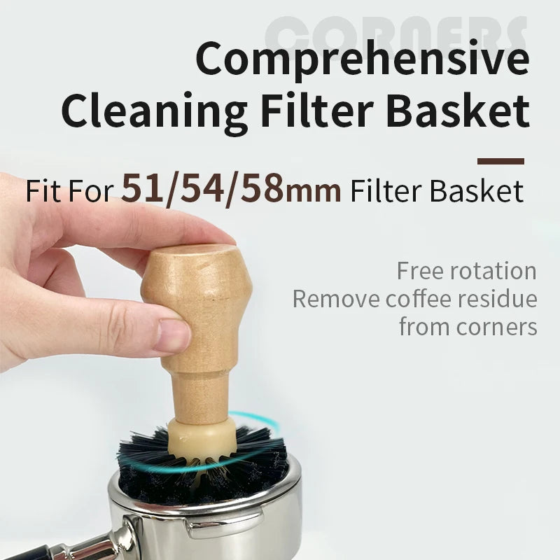 Coffee Brush Cleaner Solid Wood Portafilter Basket Cleaning Barista Dusting Tools Espresso Machine Accessories Home Cafe Goods