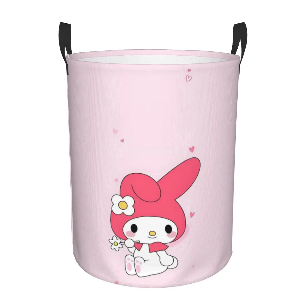 Custom Melody Laundry Basket Collapsible Pink Rabbit Clothes Hamper for Baby Kids Toys Storage Bin