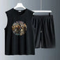 Men's Tank Top Sets 2026 Summer Quick drying beach sweat suit seaside running Sportswear sports oversize jogging suit crewneck