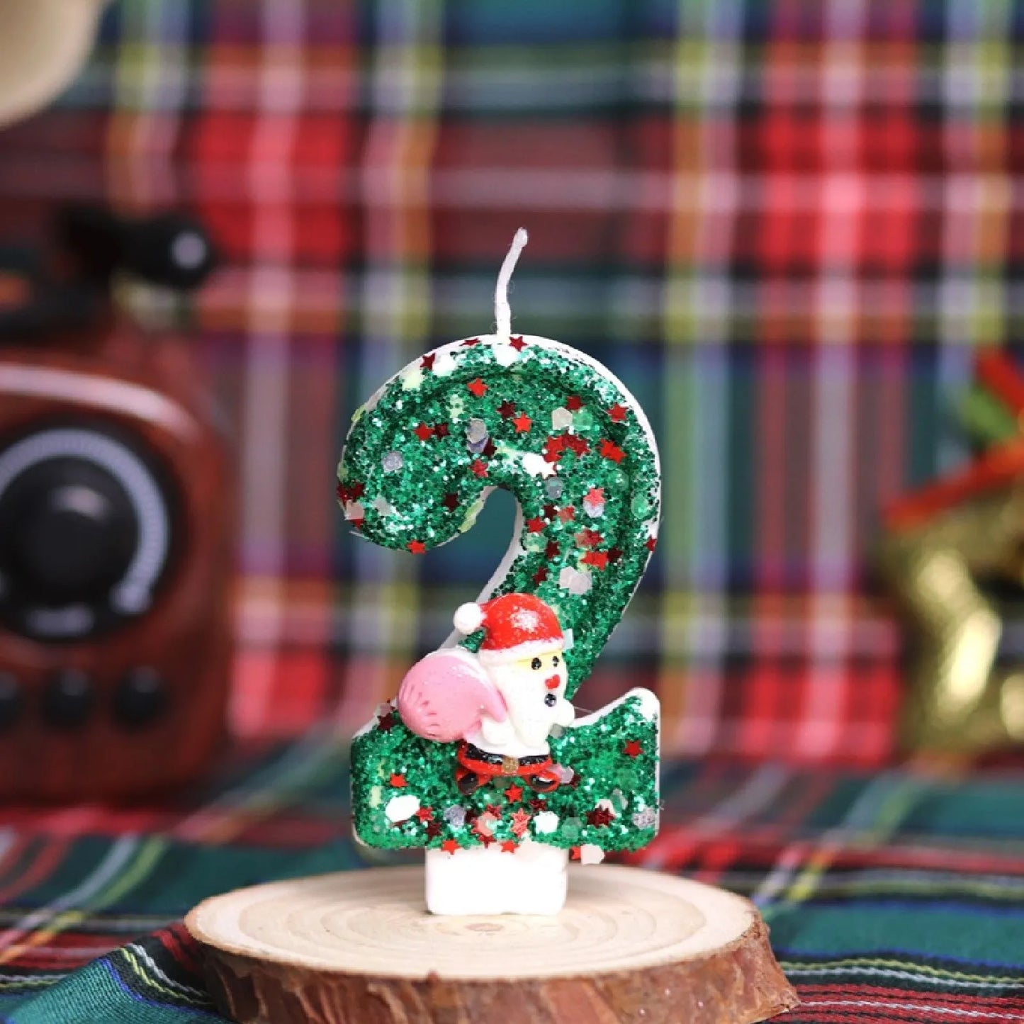 Sparklers Birthday Candle 0-9 Number Digital Candles Santa Claus Cake Topper Birthday Christmas Party Decoration Baby Shower