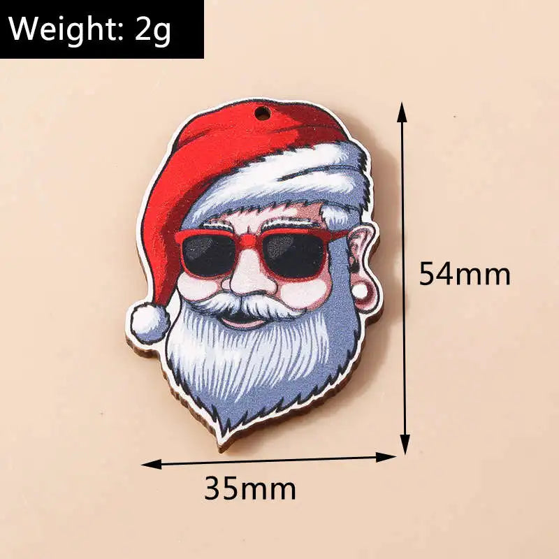 Leslie 10pcs Fashion Christmas Charms Cute Christmas Tree Deer Bell Snowman Pendant for Earring Necklace Making Accessories