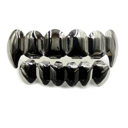 TOPGRILLZ New Fit Rose Gold Color Plated Hip Hop Teeth Grillz Caps Top&Bottom Grill Set for Christmas Party Vampire Tooth Grillz