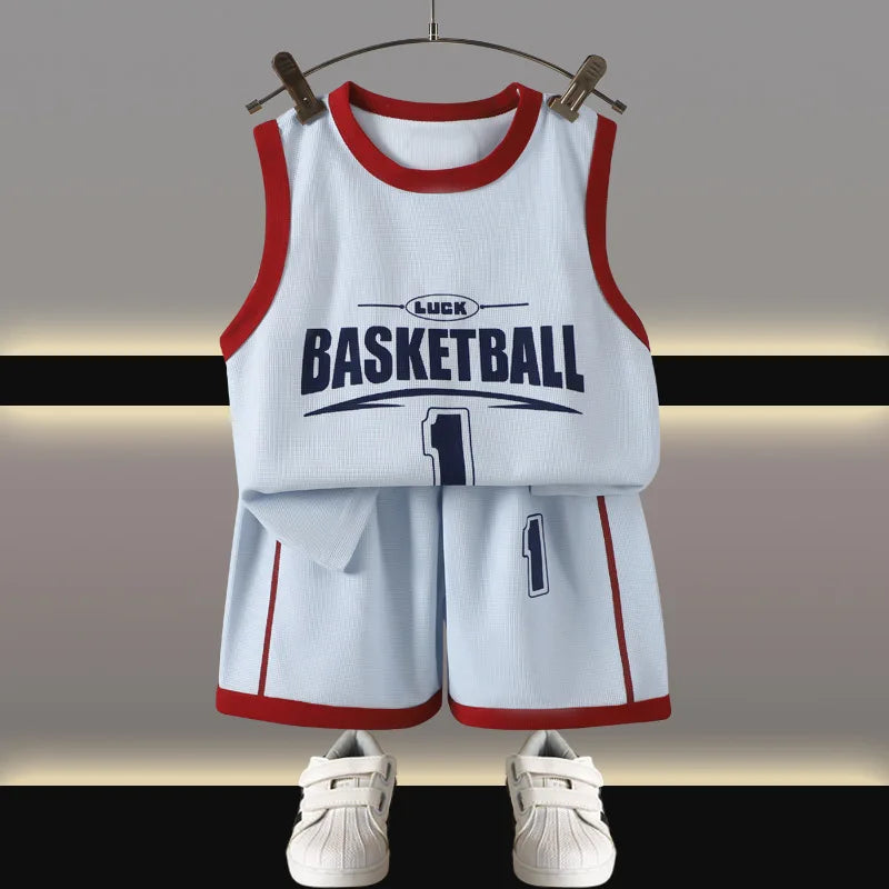 Children Sets Kids Clothes Boys Girls Vest Suit Summer Children's Clothing Baby T-shirts Shorts Tan Top Sleeveless