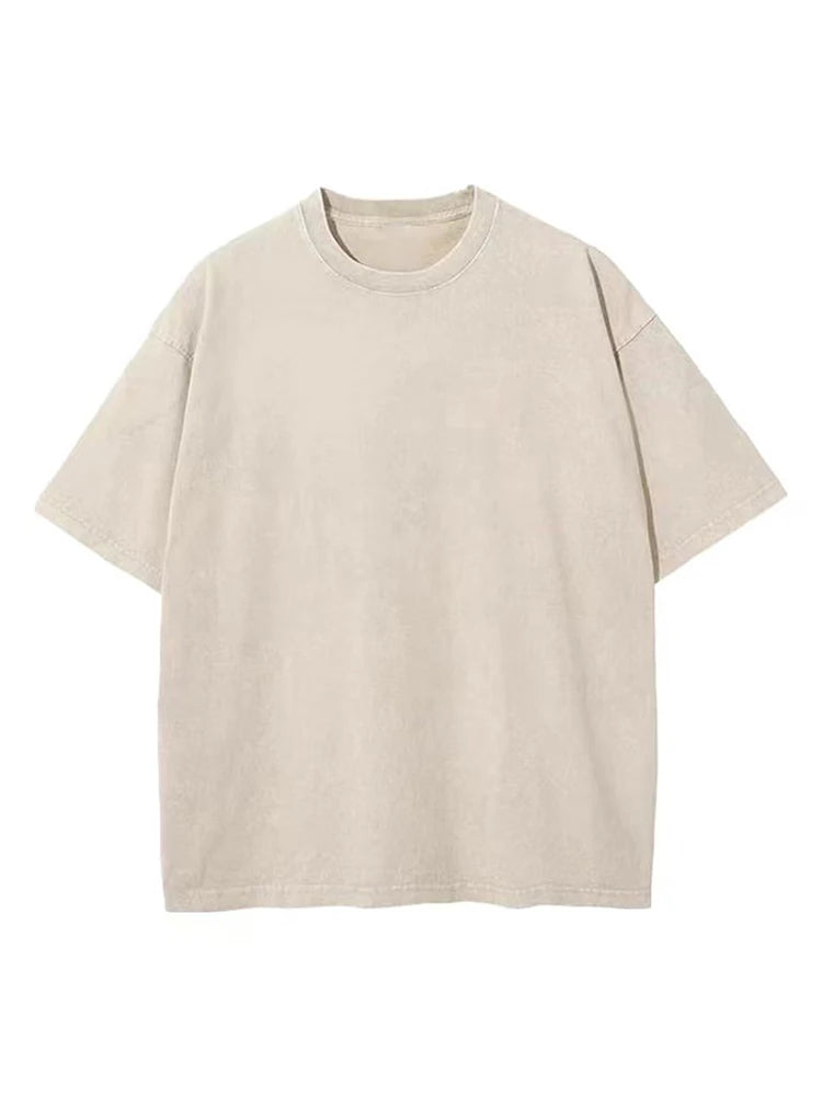 Quality Oversized Acid Washed Y2K T Shirt men Vintage T-shirts Streetwear Mineral Wash Tee Shirts boy Loose Luxury Brand Tops