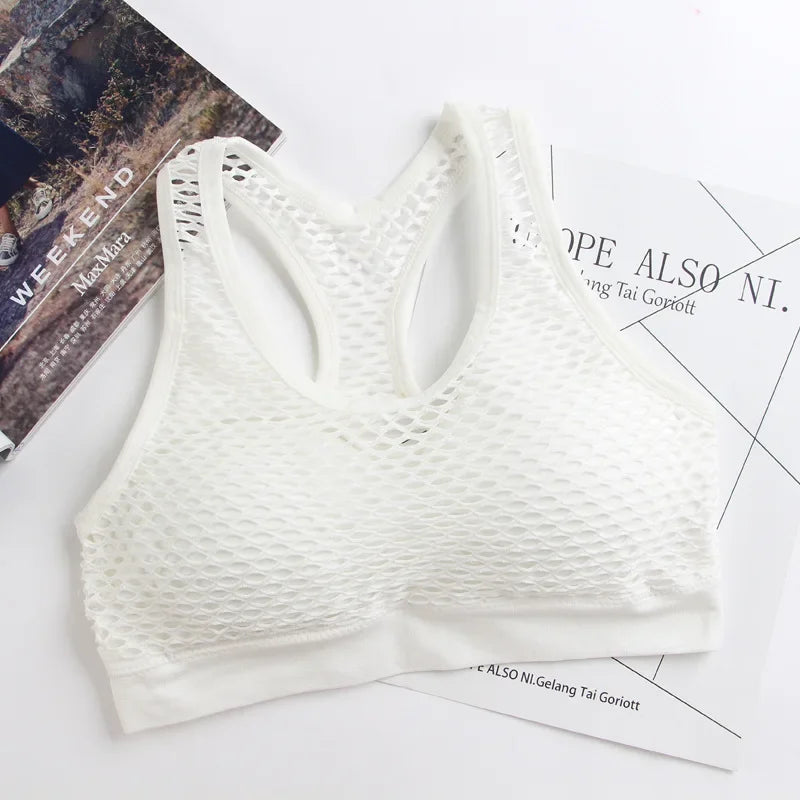 Women's Underwear New Sports BackStraplessHollowed OutChest WrappedColor BlockedYoga Shock-absorbing Bra Lingerie Sexy De Femmes