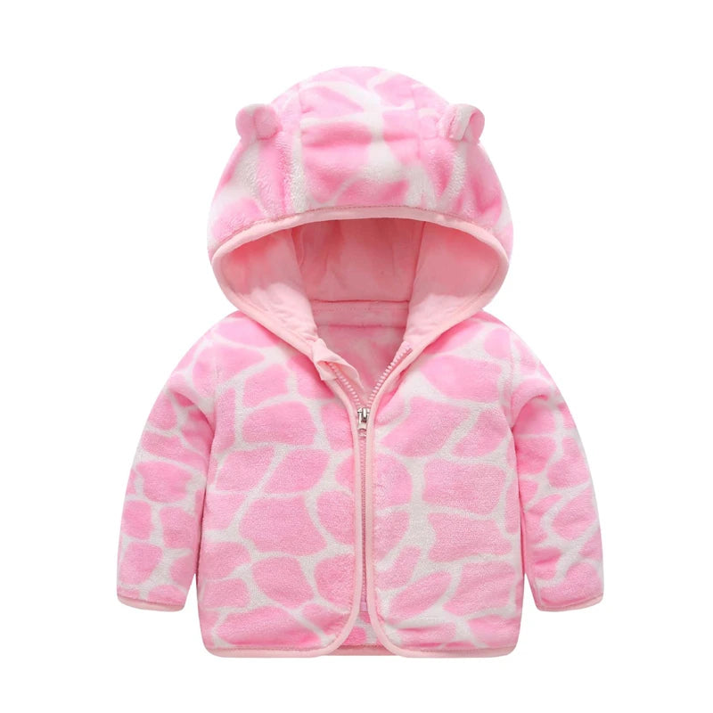 Children Flannel Jacket Autumn and Winter Baby Girl Clothes Hooded Cute Toddler Outerwear Clothing Warm Boys Coat 1-5 Years