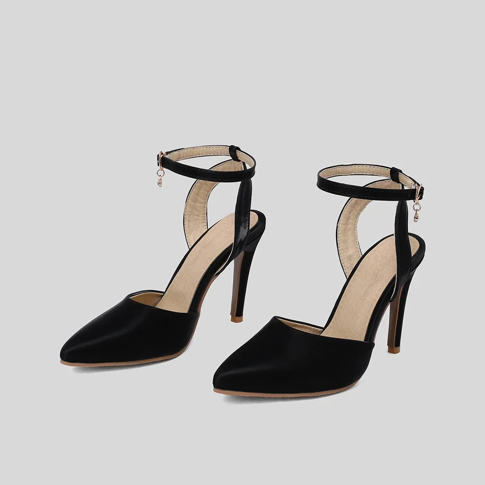 New Summer Elegant Black Green Women Nude Sandals Sexy High Heels Lady Slingback Shoes Plus Big Small Size  32 43 45 50