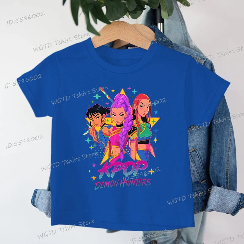Children's Clothing KPop Demon Hunters Fashion Casual Tops 2025 Hot Movie Soft Cotton Baby Girls T Shirt Fans Gifts Kids Clothes
