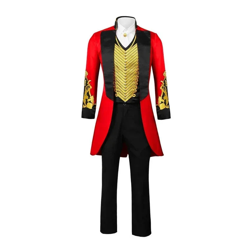 HAni 2025 Movie great showman cosplay costume adult red coat shirt pants fulll set circus king Barnum role play suit ☆★ww