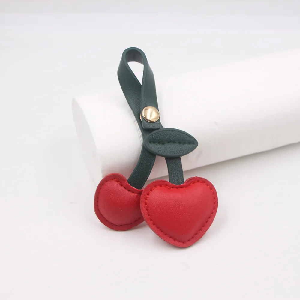 Yupsk Cute 3D Peach Heart Cherry Car Key Chains Red Pink Love Versatile Bag Pendant Key Chains For Women Girls
