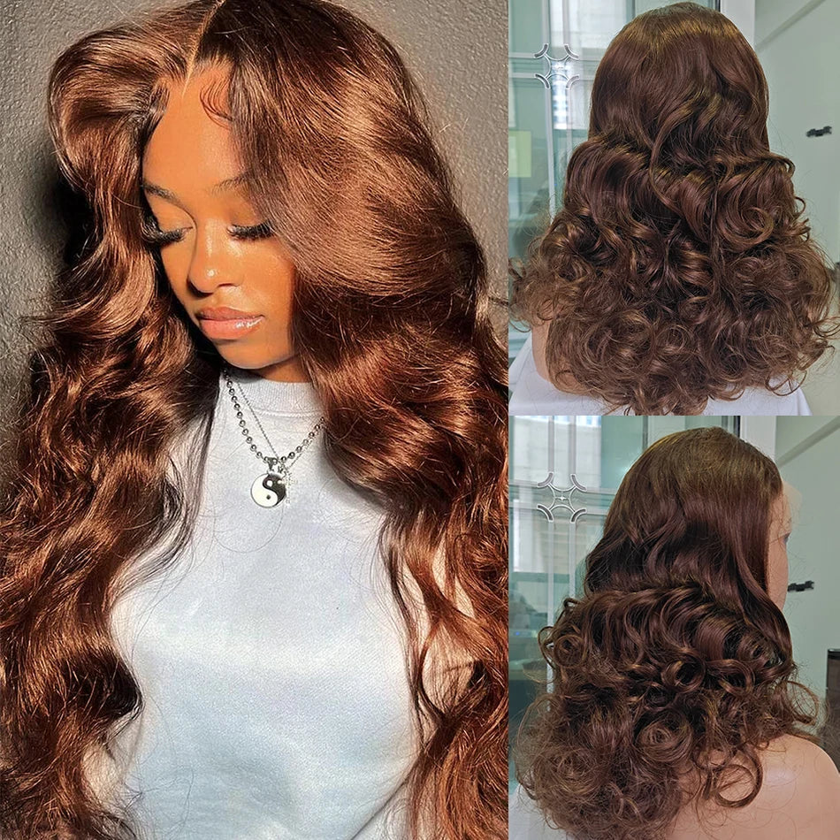 100% Raw Human Hair Bouncy Curly Lace Frontal Wigs 250 Density Ombre Bouncy Loose Wave Double Drawn Hair 13X4 HD Front Lace Wigs