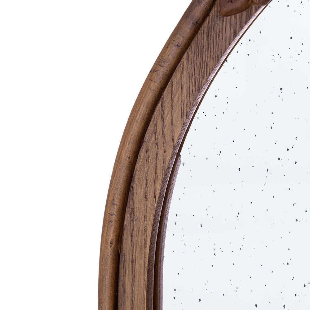 Hand-Carved Rose Arched Wall Mirror, Available in 2 Colors