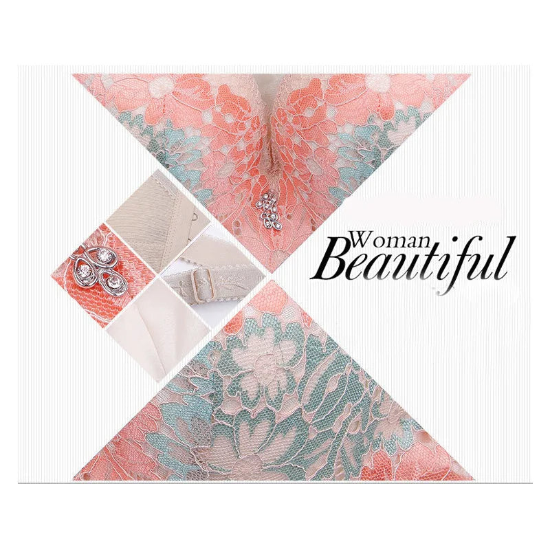 Full Coverage Lace Sexy Bra Women Solid Push Up C D DD E F Cup Bralette Big bust 34 36 38 40 42 44 46 Top Lingerie Exotic C3312