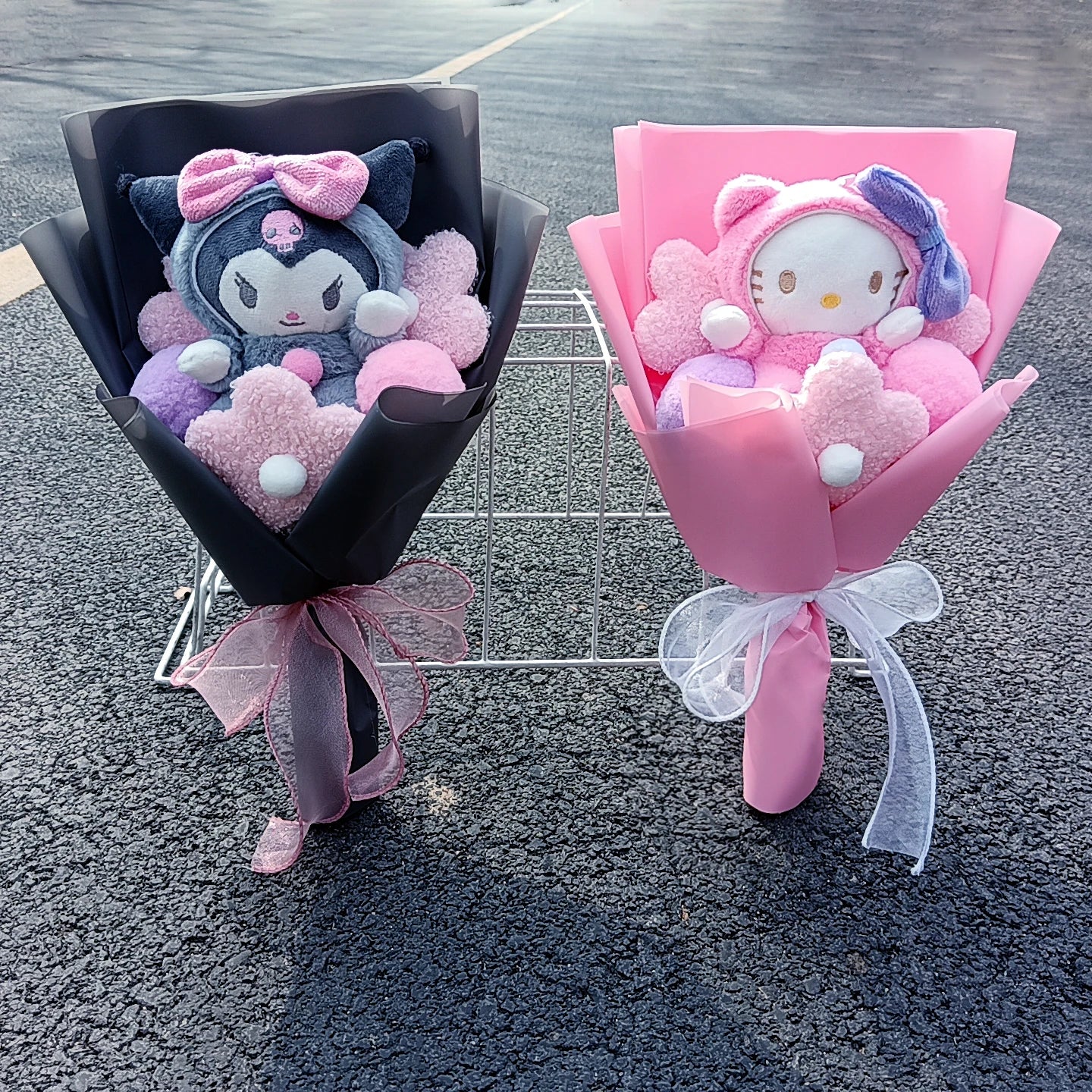 Kuromi Plush Doll Bouquet Sanrio Hello Kitty My Melody Cinnamoroll Stuffed Plushies Valentine's Day Christmas Birthday Gifts