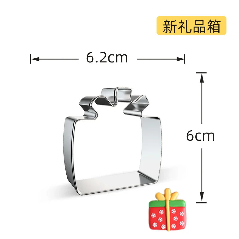 Christmas Cookie Cutter Stainless Steel Biscuit Mold Baking Tool Christmas Theme Snowflake Santa Claus Cake Biscuit Mould M542