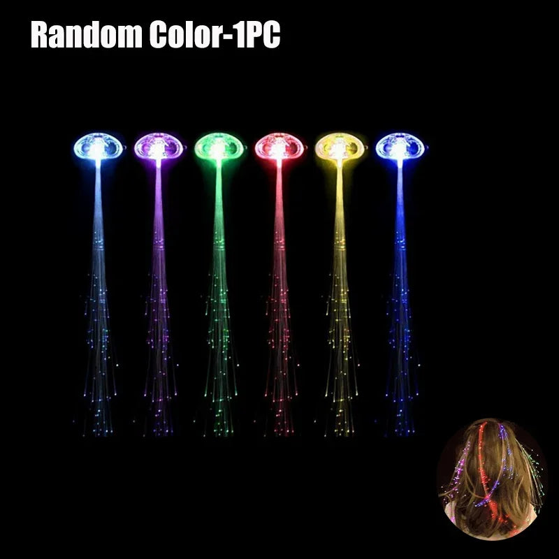 LED Luminous Scrunchies Hairband Glowing Elastic Hair Tie Rope for Women Girls Glow in the Dark Party Hair Accessory