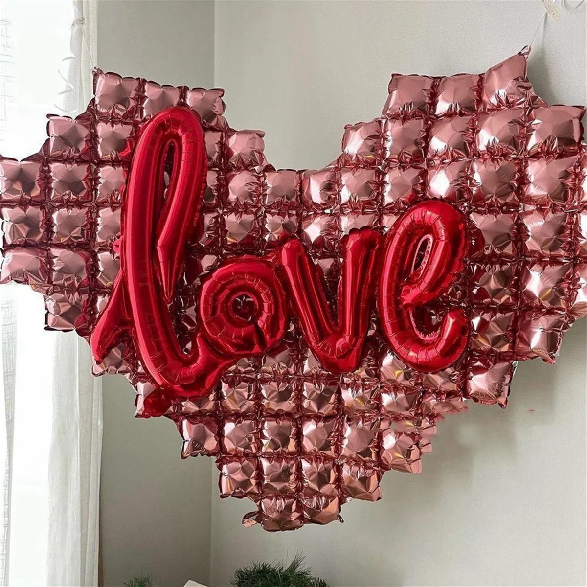 Heart Shaped Background Wall Foil Balloon Love Letter Balloons for Wedding Party Happy Valentines Day A
