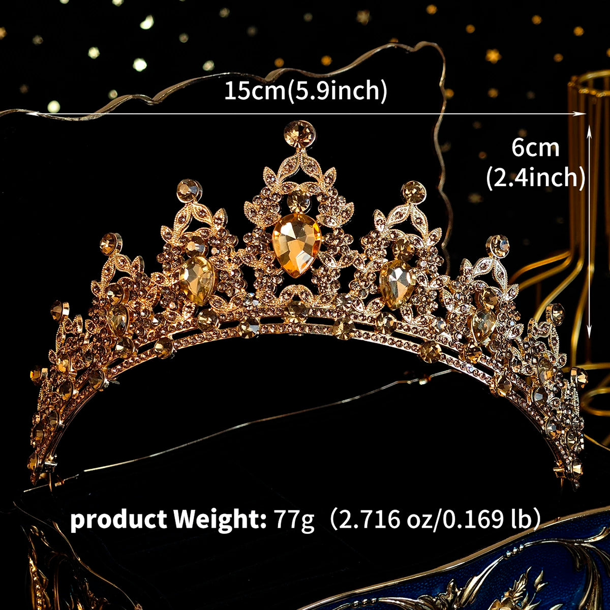 Elegant Crystal Bridal Crown Exquisite European and American Rhinestone Hair Bands Tiara Headpieces Party Jewelry Accessories