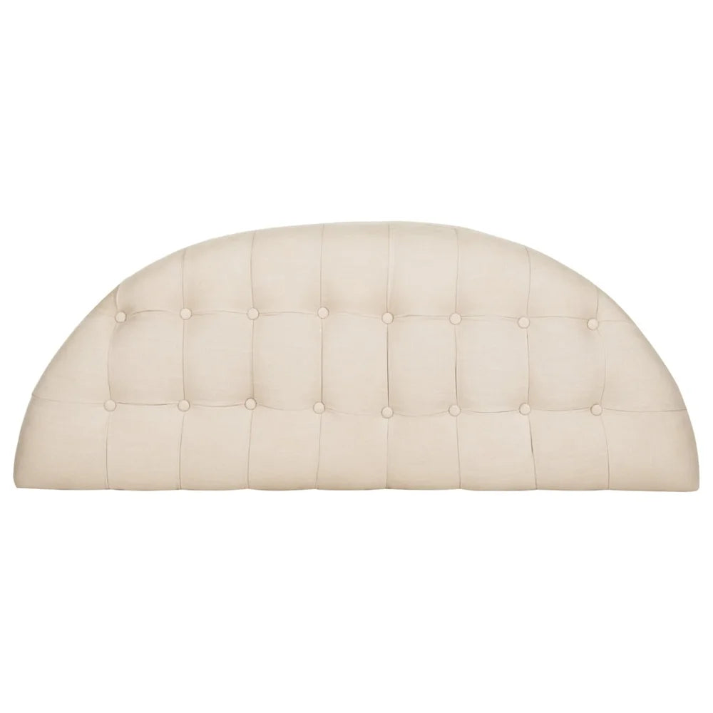 Rustic Semi Circle Bench Tufted Linen Upholstered Durable Wood Frame Indoor Seating Classic Home Decor 550 lbs Capacity