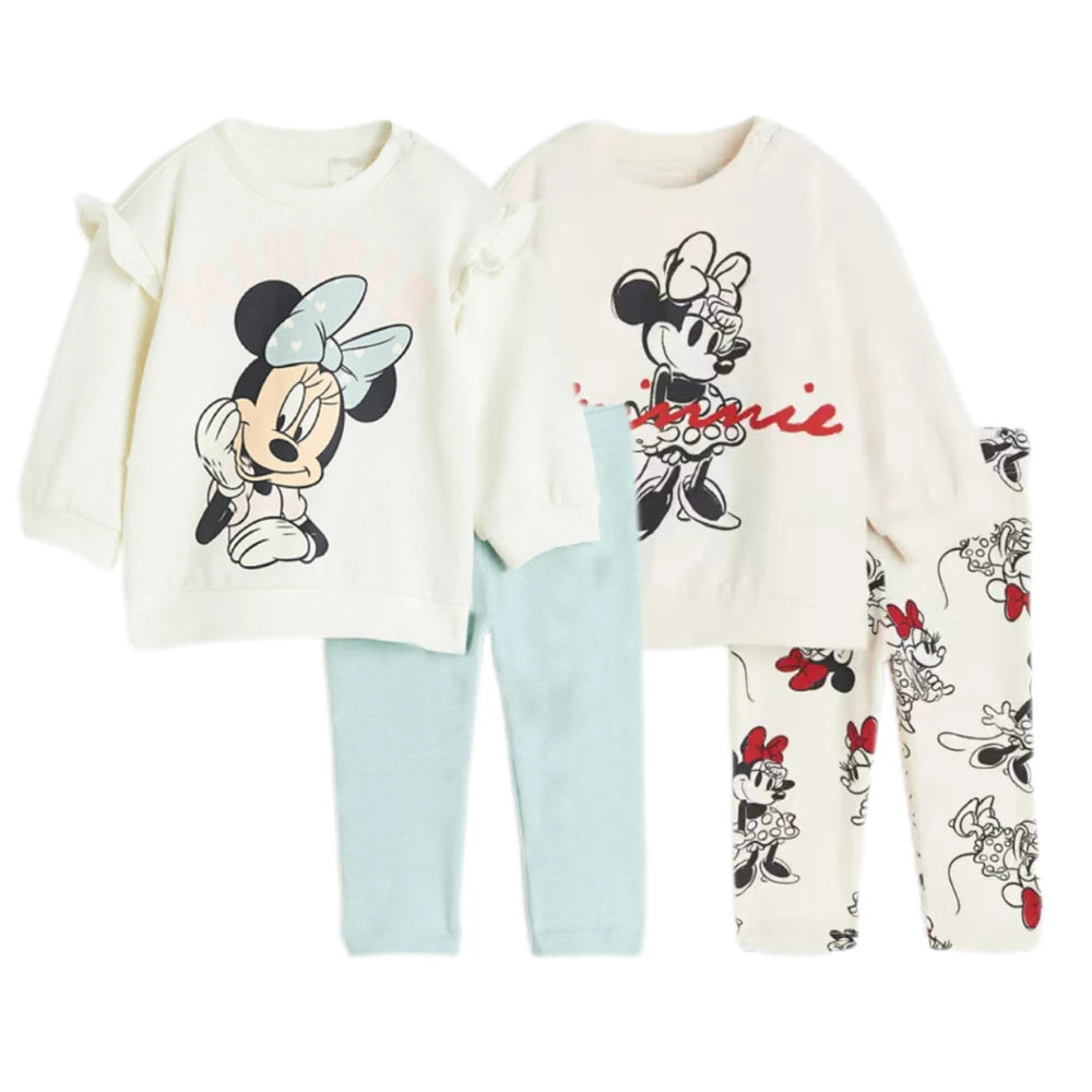 Brand Autumn Clothes Baby Casual Long-sleeved Outfits Cartoon Sweatshirt Solid Color Leggings New Cute Hoodies+Pants 2Piece/Set