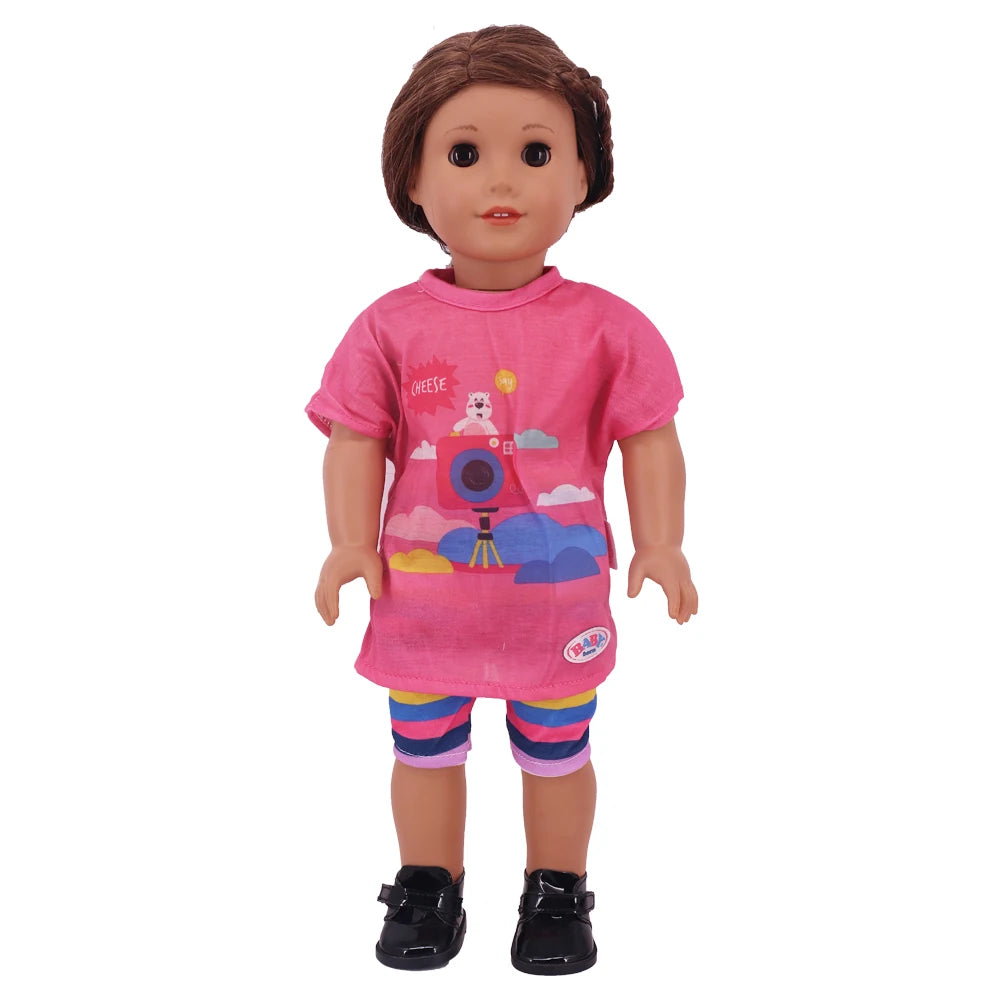 43Cm Baby Doll Clothes Accessories Pink Series Pajama Swimsuit for 18inch Girl American & 43 cCm Baby Reborn Doll,Our Generation