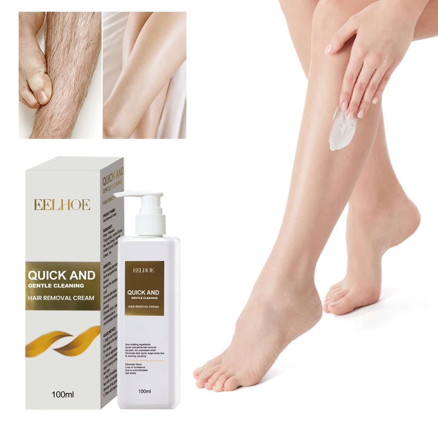 EELHOE Hair Removal Cream Armpit Arm Whole Body Gentle Fast Hair Removal Skin Smooth Body Skin Moisturizing